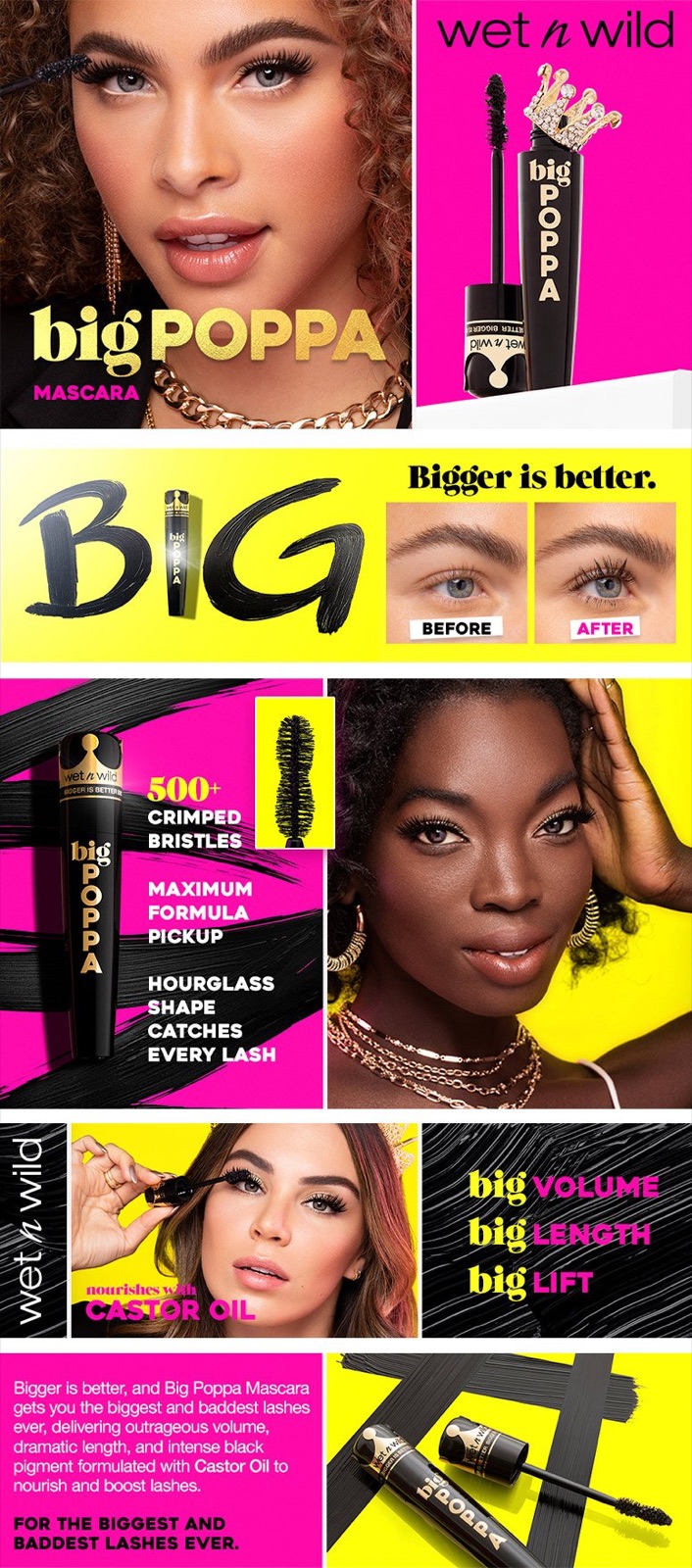 Amazon A+ e-commerce imagery for Big Poppa Mascara